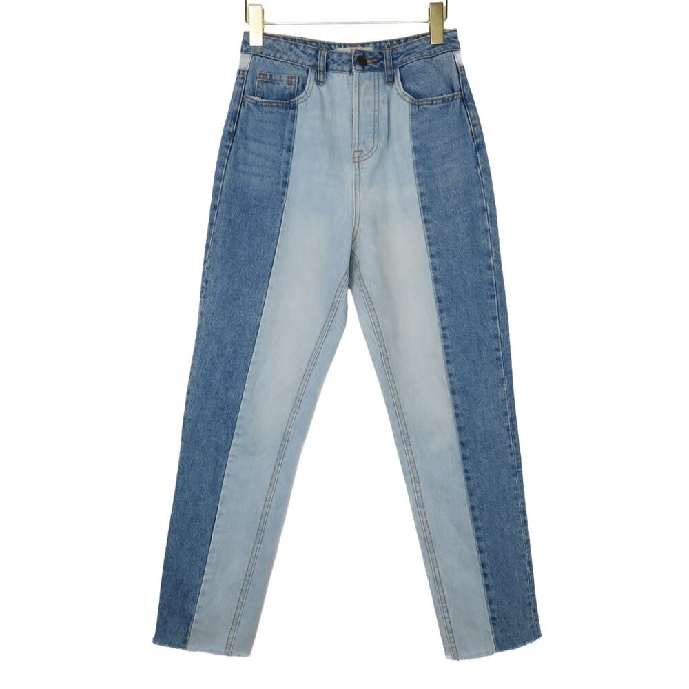 ASOS Stradivarius STR Two Tone High Rise Straight Leg Tapered Jeans Size 2
